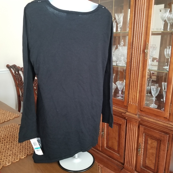 Style & Co. Script/Snowflake Asymmetric Tunic 0X - Picture 3 of 4